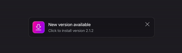 The new update notification