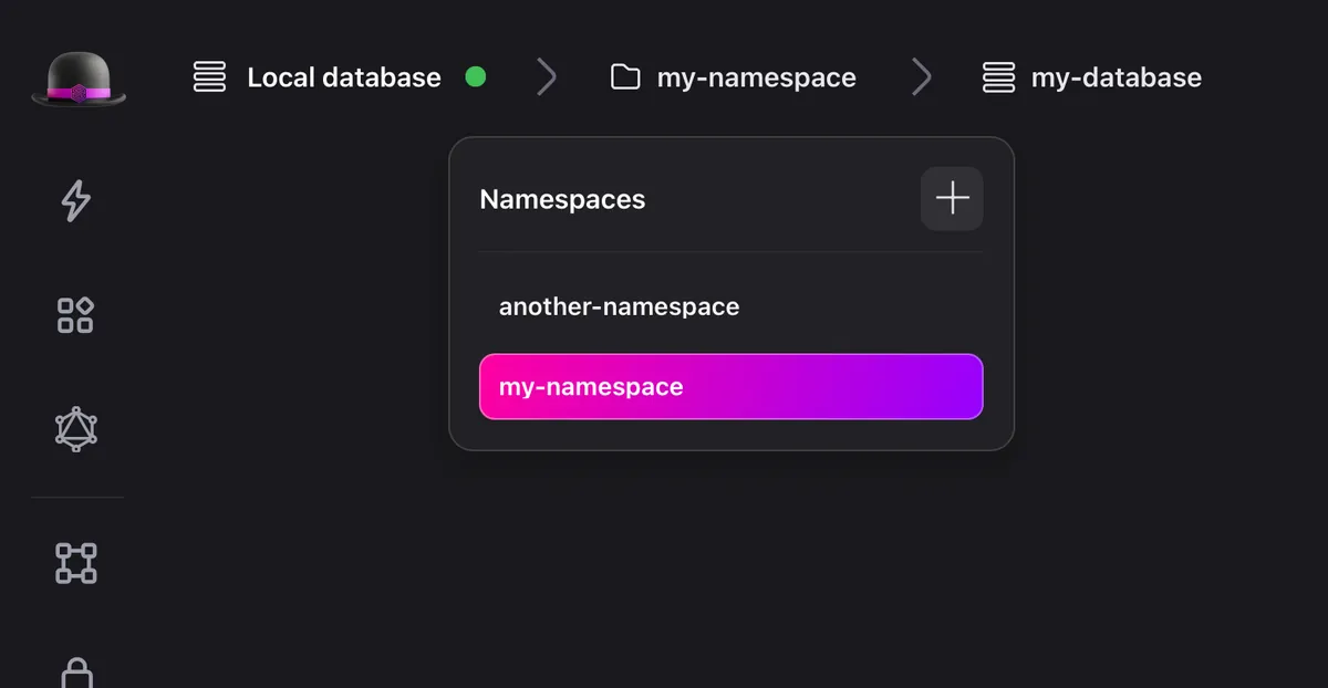 Namespaces and databases