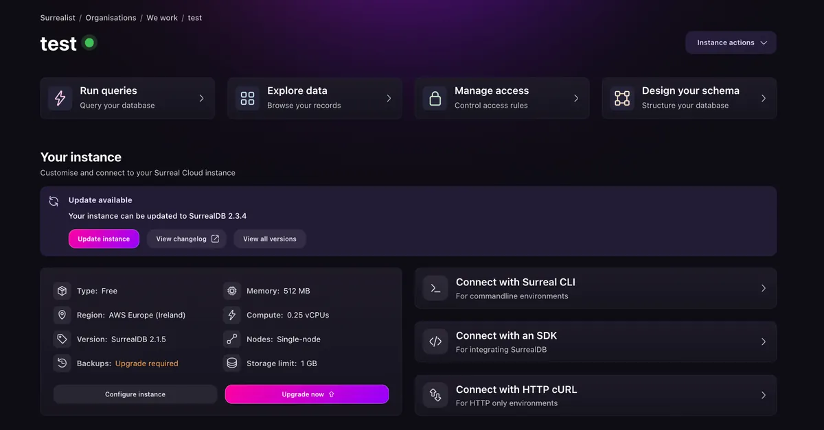 Upgrade prompt