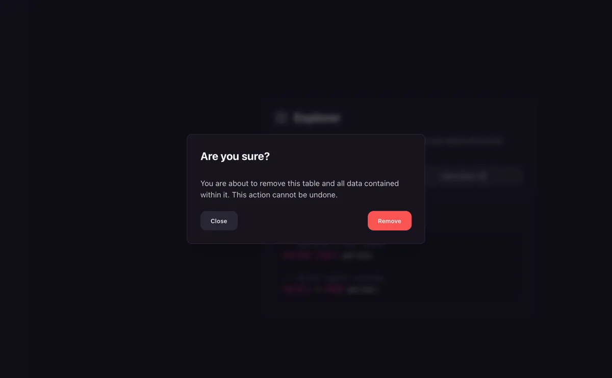 Confirmation modal